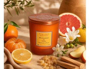 Bougie parfumée Mandarine & Yuzu Collines de Provence cire végétale verre orange 180g - Lilosquare