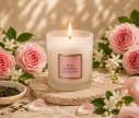 Voir la slide Bougie parfumée Rose Ancienne Collines de Provence cire végétale verre givré blanc 180g - Lilosquare