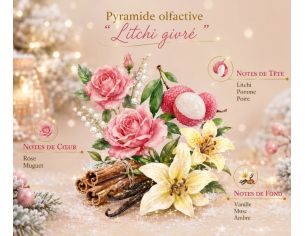 Bougie parfumée Litchi Givré édition Noël Collines de Provence décor village hivernal verre 180g - Lilosquare