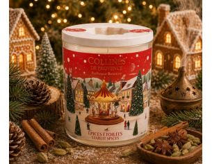 Bougie parfumée Épices Étoilées édition Noël cire végétale mèche bois couvercle céramique 180g - Lilosquare