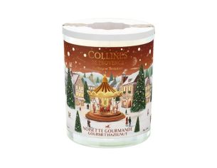 Bougie parfumée Noisette Gourmande édition Noël Collines de Provence village hivernal manège doré 180g - Lilosquare