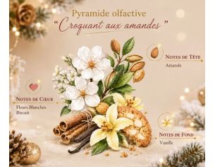 Bougie parfumée Croquant aux Amandes édition Noël Collines de Provence village hivernal manège doré amandes 180g - Lilosquare