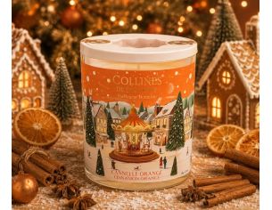 Bougie parfumée Cannelle Orange édition Noël Collines de Provence village hivernal manège doré 180g - Lilosquare