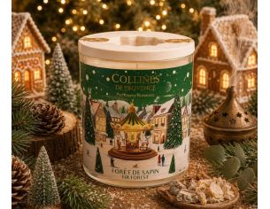 Bougie parfumée Forêt de Sapin édition Noël Collines de Provence village hivernal manège vert 180g - Lilosquare