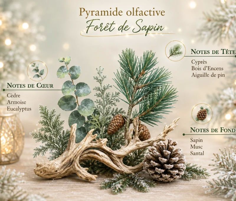 Bougie parfumée Forêt de Sapin édition Noël Collines de Provence village hivernal manège vert 180g - Lilosquare