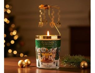 Coffret premium bougie photophore Forêt de Sapin Collines de Provence carrousel doré animé par la flamme 360g - Lilosquare