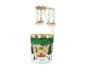 Coffret premium bougie photophore Forêt de Sapin Collines de Provence carrousel doré animé par la flamme 360g - Lilosquare