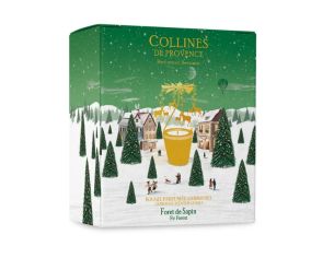 Coffret premium bougie photophore Forêt de Sapin Collines de Provence carrousel doré animé par la flamme 360g - Lilosquare