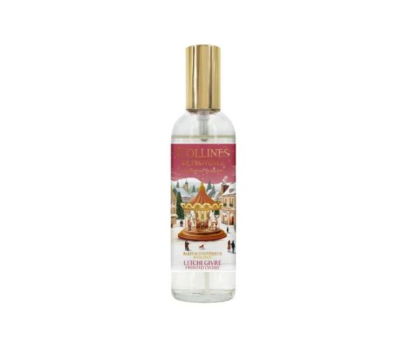 Spray d'ambiance Litchi Givré édition Noël Collines de Provence flacon village hivernal manège 100ml - Lilosquare