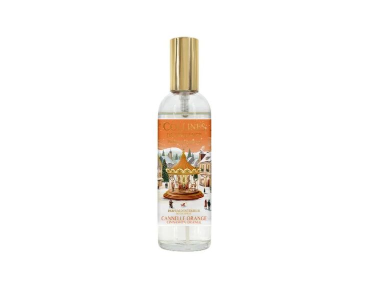 Spray d'ambiance Cannelle Orange édition Noël Collines de Provence flacon village hivernal manège doré 100ml - Lilosquare
