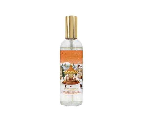 Spray d'ambiance Cannelle Orange édition Noël Collines de Provence flacon village hivernal manège doré 100ml - Lilosquare
