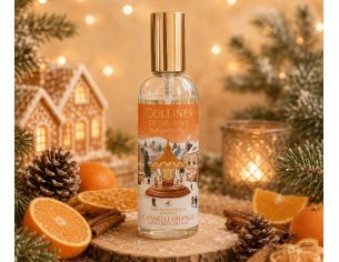 Spray d'ambiance Cannelle Orange édition Noël Collines de Provence flacon village hivernal manège doré 100ml - Lilosquare