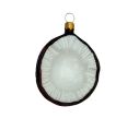 Voir la slide Boule de Noël originale en verre soufflé forme demi noix de coco brun et blanc Ø8cm - Lilosquare