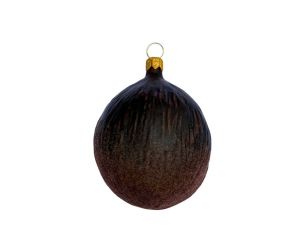Boule de Noël originale en verre soufflé forme demi noix de coco brun et blanc Ø8cm - Lilosquare