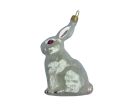 Voir la slide Boule de Noël originale en verre soufflé lapin blanc nacré argenté oeil rouge assis H10cm - Lilosquare