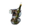 Voir la slide Boule de Noël originale en verre soufflé koala gris accroché à une branche verte H8cm - Lilosquare