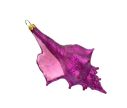 Voir la slide Boule de Noël originale verre soufflé coquillage rose fuchsia pailleté pointes et perles roses H15cm - Lilosquare