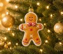 Voir la slide Suspension Noël verre soufflé bonhomme pain d'épices caramel nœud papillon candy rouge blanc flocons H9cm - Lilosquare