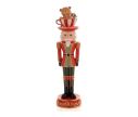 Voir la slide Figurine Noël casse-noisette résine rouge vert doré soldat tasse rayée rouge blanc ours beige cadeau sur la tête H45cm