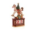 Voir la slide Décoration Noël résine calendrier perpétuel bordeaux doré cheval bascule blanc sapin ours avec cadeaux 25 December H24cm