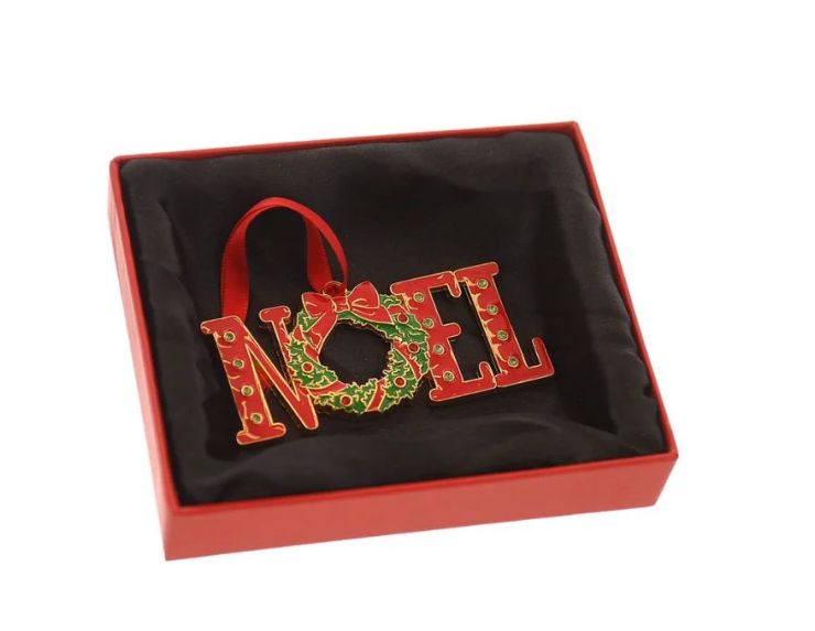 Suspension de Noël NOËL rouge or boîte cadeau