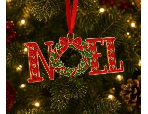 Suspension de Noël NOËL rouge or boîte cadeau