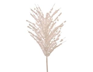 Branche baies blanches H65cm, ramifications denses, petites baies rondes blanches