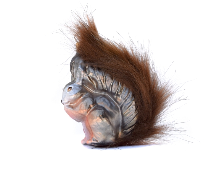 Suspension de noël écureuil en verre soufflé - 12cm