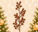 Voir la slide Branche décorative Noël H73cm avec grappes de baies pailletées brun caramel sur tiges ramifiées