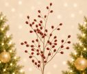 Voir la slide Branche décorative Noël H76cm avec perles gouttes rouge facetté bordées or sur tiges pailletées ramifiées
