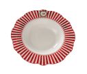 Voir la slide Set 2 assiettes creuses porcelaine Ø24cm collection Jouets d’antan, bord rayé rouge et blanc festonné