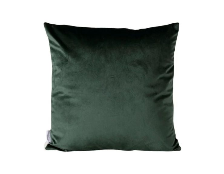 Coussin 45x45cm fausse fourrure ivoire, cerfs et sapins enneigés brodés gris, flocons de neige