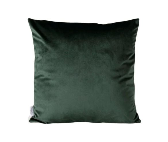 Coussin 45x45cm fausse fourrure ivoire, cerfs et sapins enneigés brodés gris, flocons de neige