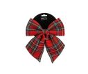 Voir la slide Nœud décoratif tartan rouge 20x23cm, motif à carreaux multicolore, décoration de Noël