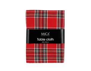 Nappe tartan rouge 250x140cm à carreaux multicolores, décoration de table de Noël festive