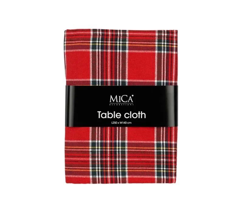 Nappe tartan rouge 250x140cm à carreaux multicolores, décoration de table de Noël festive