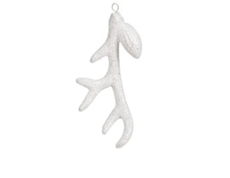 Suspension ramure bois de renne blanc scintillant 7X2X15CM