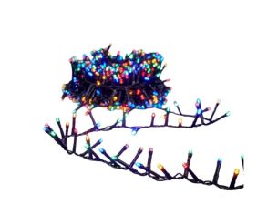 Guirlande lumineuse 2000 LED multicolores 40m, câble vert foncé, intérieur et extérieur IP44