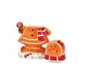 Voir la slide Pot à biscuit céramique bonhomme pain d'épices Cannelle nœud rouge sucre d'orge écharpe H21cm