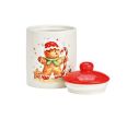 Voir la slide Pot céramique blanc rouge bonhomme Noël sucre d'orge bonnet rouge étoile H14cm