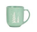 Voir la slide Tasse XXL porcelaine vert pastel motif sapins blancs enneigés étoiles hiver 820ml