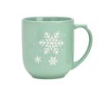 Voir la slide Tasse XXL porcelaine vert pastel grand flocon de neige blanc motif hiver 820ml
