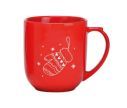 Voir la slide Tasse XXL porcelaine rouge motif gant de Noël blanc cœurs étoiles hiver 820ml