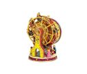 Voir la slide Boîte à musique grande roue poly doré rouge jaune oursons personnages mouvement rotatif décoration Noël cheminée H14cm