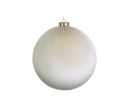 Voir la slide Boule Noël velours tissu blanc crème texture douce capuchon doré Ø12cm
