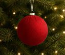 Voir la slide Boule Noël velours tissu rouge vif texture douce incassable 10cm