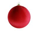 Voir la slide Boule Noël velours tissu rouge vif texture douce incassable