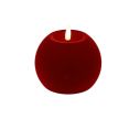 Voir la slide Bougie LED boule velours rouge flocké flamme réaliste Ø10cm