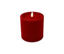Voir la slide Bougie LED pilier velours floqué rouge effet flamme réaliste timer H10cm Ø10cm