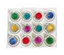 Voir la slide Coffret 12 boules de Noël en verre argentées réflecteurs colorés vert turquoise rouge bleu doré fuchsia Ø6cm
